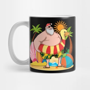 Funny Santa Claus Tropical Summer Hawaii Christmas In July Mug